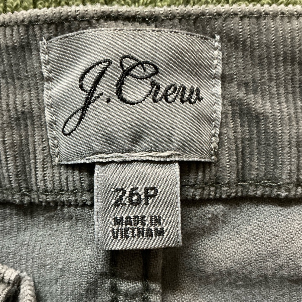 J.Crew Vintage Slim Straight Corduroy Pants 26P Charcoal Gray Petite‎